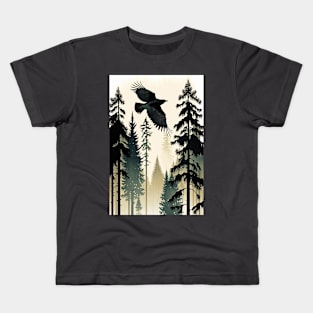 Raven in Flight Kids T-Shirt